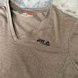 Fila Charcoal V-Neck Sports Tee